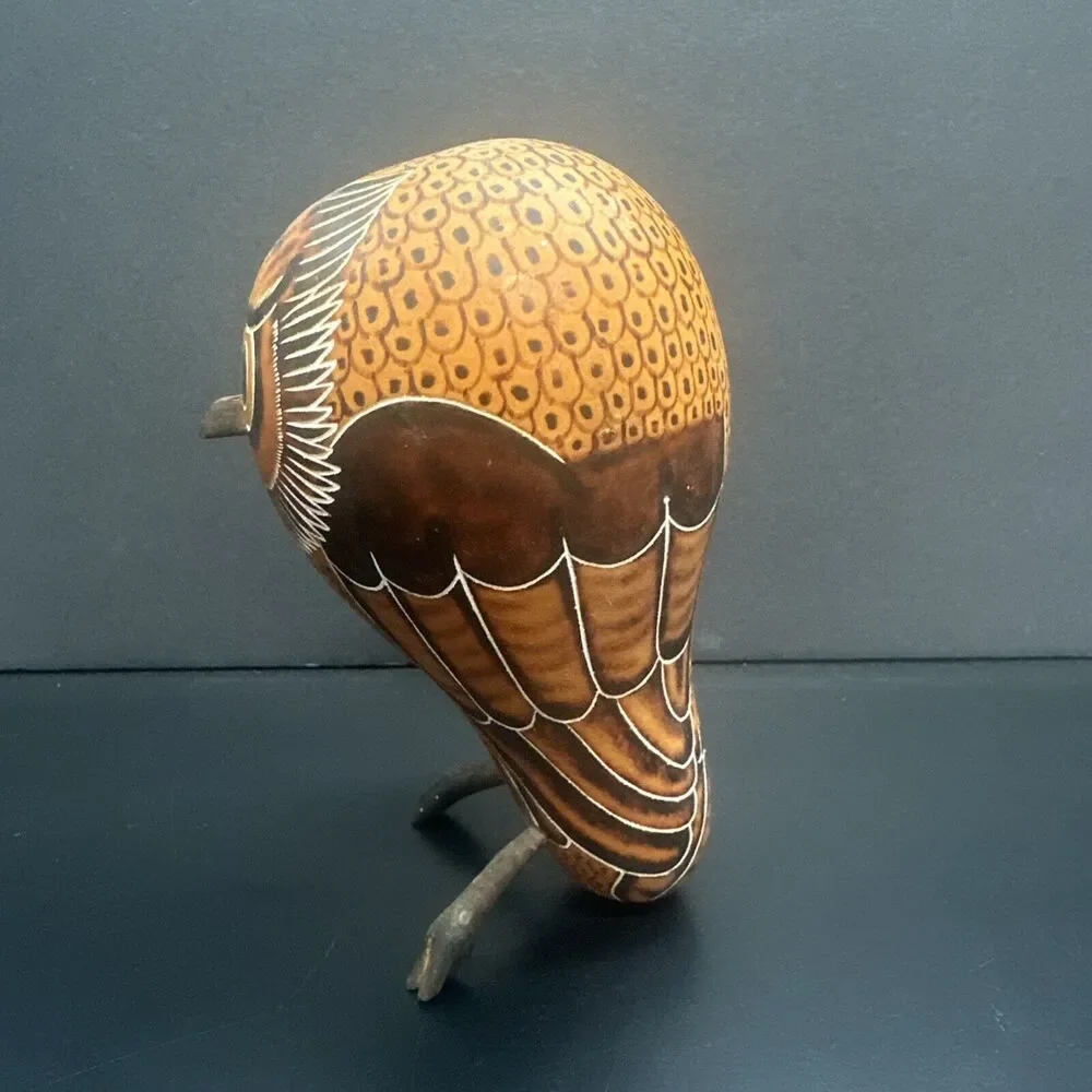 Gourd Owl with Feet /Rattles